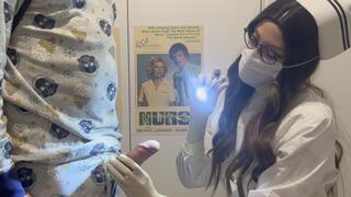 Vintage TV Drama Nurse give to a Nerdy Guy a gloved HANDJOB (MP4 version)