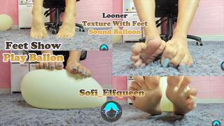 Texture with feet, playing with a balloon