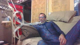 Enjoying being intubated on ventilator enjoying myself