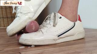 White sneakers shoejob, cock crush-1080-bgm