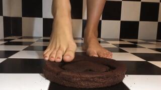 STELLA - REUPLOAD Chocolate Cakes and junk food crush fetish barefoot by italian teen - crush fetish dirty feet