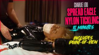 Spread Eagle Nylon Tickling with Bondage Mittens - Charlie Lou (Full HD 1080p, 50fps)