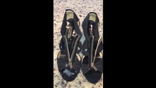 Sexy Banker Debbie Home From Work After Wearing Her Stiletto Spiked Heel Black Patent Michael Kors Sandals All Day & Then Fucks Hubby in Them