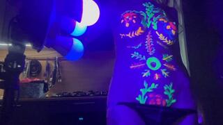 beautiful striptease from Emmy in colors that glow