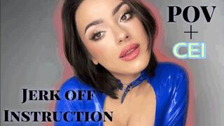 JOI and CEI by your Queen in blue latex POV - [FHD MOV] | Lady Perse