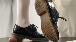 A Shoejob Date with a Schoolgirl - Footjob, CBT and severe Shoejob in white Nylons and Doc Martens - multi - HD