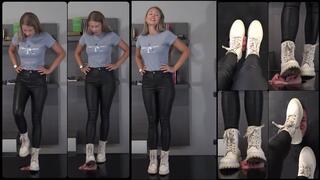 GABRIELLA - Your face is my floor - Custom clip - BRUTAL face trampling with combat boots, dirty soles licking in the FACEBOX