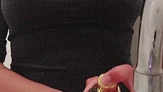 Close up hand washing