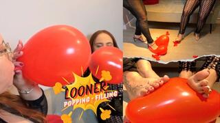Goddess Isabela and Evil Lohan inflating and popping balloons (EN-720)