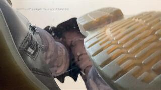 A Shoe fetish Dream Upskirt and underglass Views on Doc Martens boots and Nylons - boot fetish