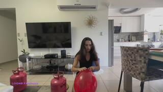 Owllete has an orgasmwith helium balloons and pops them