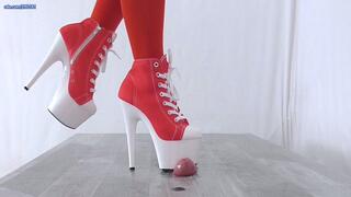 Trampled Flat Under Ambers Platform Boots - Slave Cam - Extreme Cock and Balls Trample - C4S47SLC