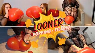 Goddess Isabela and Evil Lohan inflating and popping balloons (EN-1080)