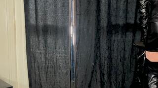 Leather Strip Tease With Tittie play