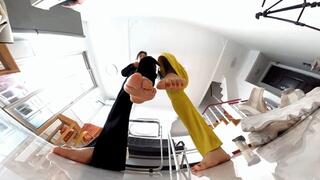 ANNA and best friend humiliate dwarves together 360VR