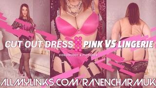 1445-Cut Out Dress Pink and VS Lingerie