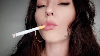 Very close-up double drags, nose exhales and dangling