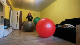 Play on big yoga balls