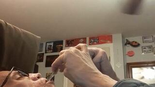 Awake self intubation in snowsuit connected to a ventilator