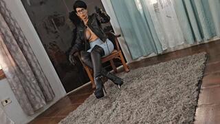 AFQ Lick my boots and feel my whip by Goddess Milah on her Tajna Heels Punishment boots