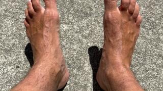 Male Foot Fetish | Male Feet | Dom Carlo | Size 14 Straight Hairy Man Feet Outdoors