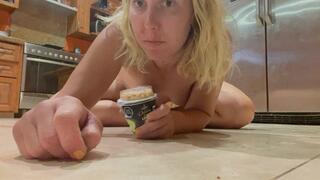 Naked and shoving food into my full braces