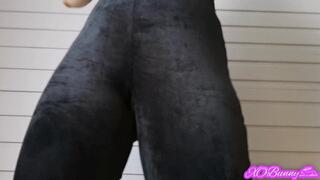 Black velour pants and farts (fart fetish)