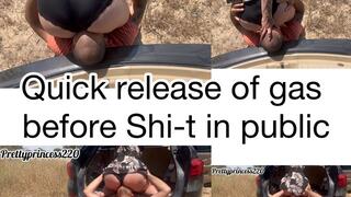 Quick release of gas before Shi- t in public