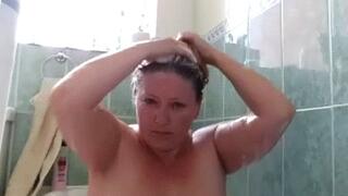 Washing my hair in the tub