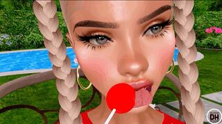 Marilyn Licks her Lollipop at the Pool