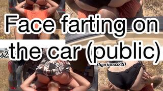 Face farting on the car (public)