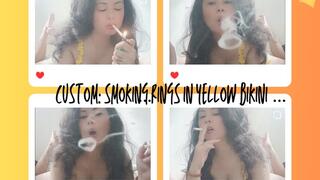 custom : smoking rings in yellow bikini smoking marlboro white, audible