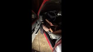 Sexy dressed and very horny but the car wont start