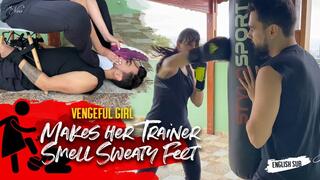 Nara makes boxe trainer clean her sweaty feet after training (1080 EN-sub)