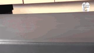 Leather upholstery and slaves hand under High Heels