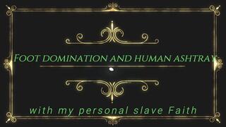 Foot domination, human asstray, spit in mouth