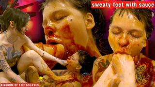 sweaty feet with sauce (4K)