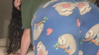 Close up pajamas and huge tits