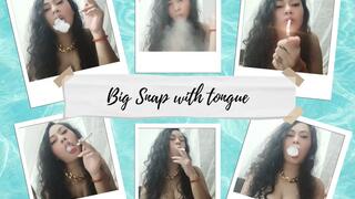 big snaps with tongue smoking two cigarettes in a row