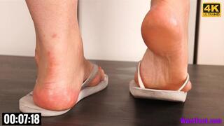 Bare Soles in Flip Flops - 4K MP4