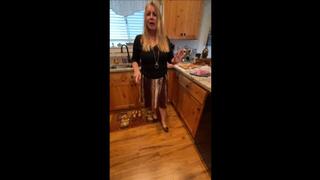 Deb's Home From the Office & Busy in the Kitchen Wearing Her Office Outfit With Lots of Upskirts (10-5-2021)