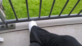 Sandra is done with the lazy cameraman and tramples his whole body