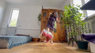 she slipped and fall down she sprained her foot mov