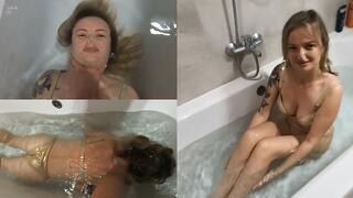 Friend teaches Anastasia to hold her breath