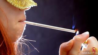 Redhead smoking vintage Capri 120s menthol