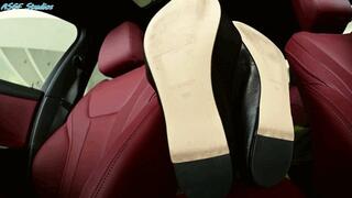 Playful big soles in the car - MP44