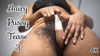 Ebony Hairy Bushy Pussy Tease 3 - Non Stop Talking 4K