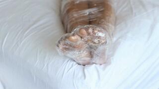 Saran Wrap Lola Pearl fingers pussy