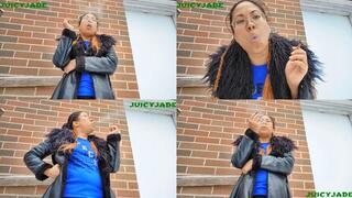 Petite Asian smoking outdoors volume 61 Non Nude ****MP4****