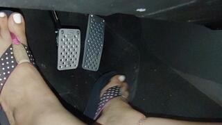 Tire Spin & Peel outs with Polka Dot Wedge Flip Flops